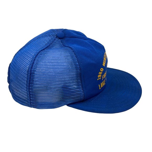 Vintage 1980 Olympics Blue Adjustable Mesh Baseball Hat/Cap large C63 - Picture 3 of 9